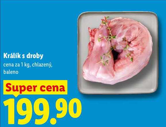 Králík s droby, cena za 1 kg