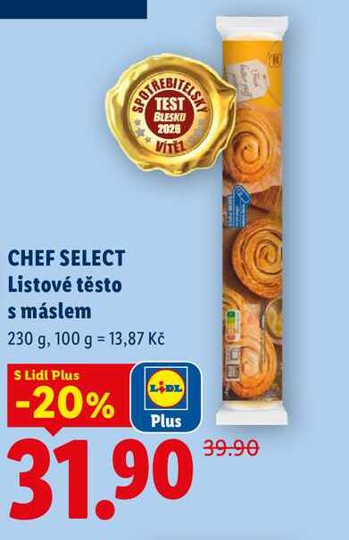 CHEF SELECT Listové těsto s máslem, 230 g