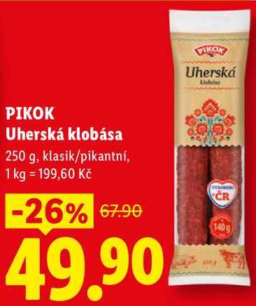 PIKOK Uherská klobása, 250 g