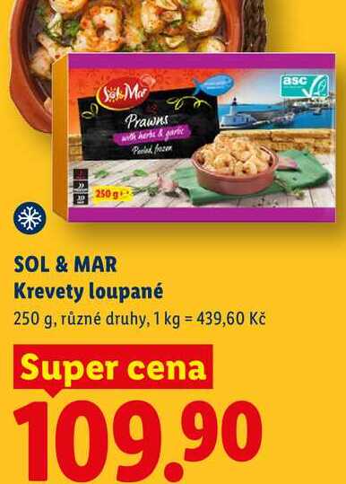 SOL & MAR Krevety loupané, 250 g