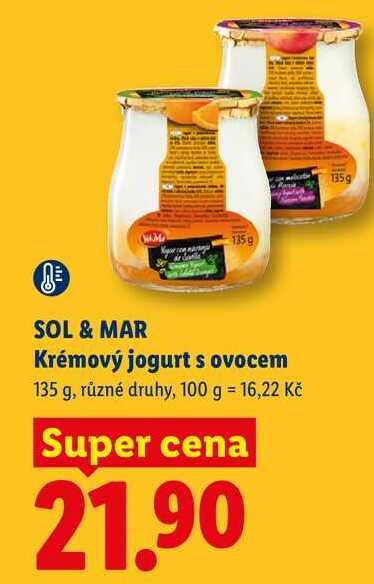 SOL & MAR Krémový jogurt s ovocem, 135 g