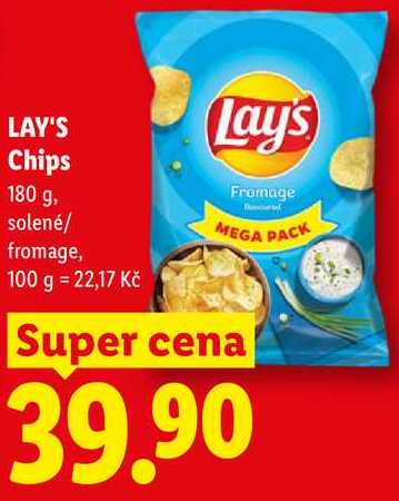 Lay's Chips, 180 g, solené/ fromage