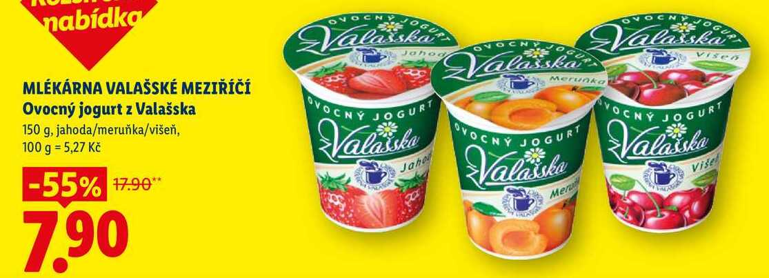 MLÉKÁRNA VALAŠSKÉ MEZIŘÍČÍ Ovocný jogurt z Valašska, 150 g