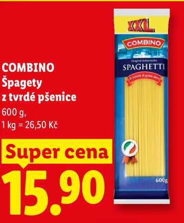 COMBINO Špagety z tvrdé pšenice, 600 g