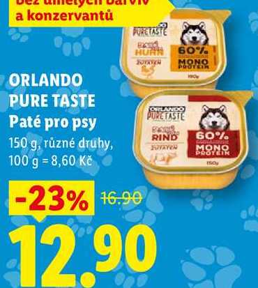 ORLANDO PURE TASTE Paté pro psy, 150 g