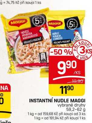 INSTANTNÍ NUDLE MAGGI vybrané druhy 59,2-62 g