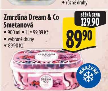 Zmrzlina Dream & Co Smetanová 900 ml