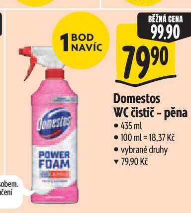 Domestos WC čistič - pěna 435 ml