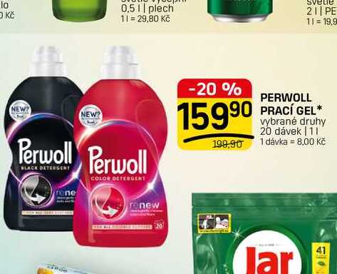 PERWOLL PRACÍ GEL vybrané druhy 20 dávek