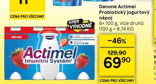Danone Actimel Probiotický jogurtový nápoj, 8x 100 g, více druhů