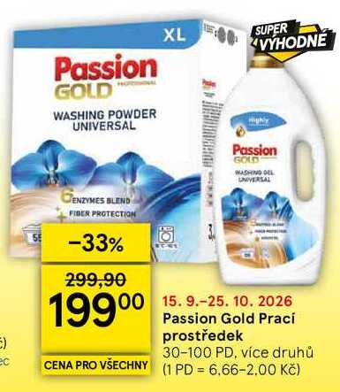Passion Gold Prací prostředek, 30-100 PD, více druhů  