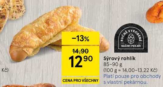 Syrový rohlík, 85-90 g
