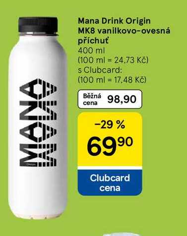 Mana Drink Origin MK8 vanilkovo-ovesná příchuť, 400 ml