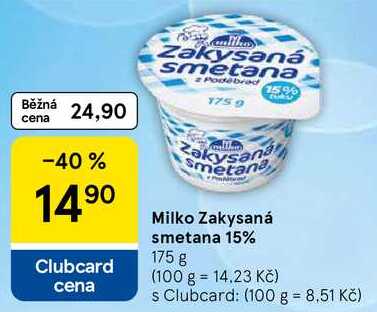 Milko Zakysaná smetana 15%, 175 g