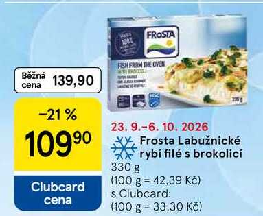 Frosta Labužnické rybí filé s brokolicí, 330 g