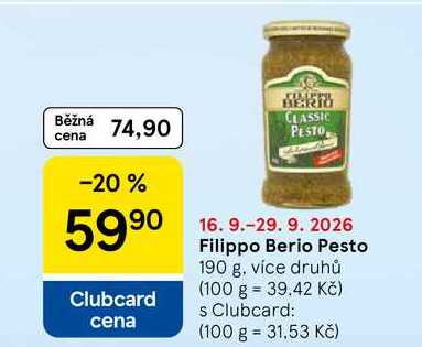 Filippo Berio Pesto, 190 g, více druhů