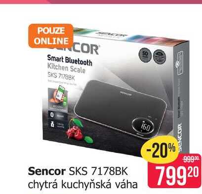 Sencor SKS 7178BK chytrá kuchyňská váha