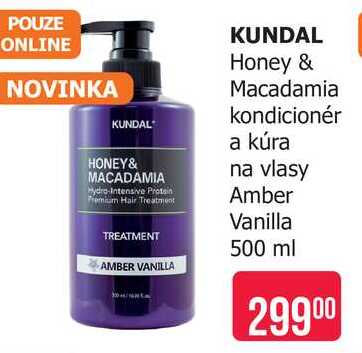 KUNDAL Honey & Macadamia kondicionér a kúra na vlasy Amber Vanilla 500 ml