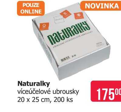 Naturalky víceúčelové ubrousky 20 x 25 cm, 200 ks