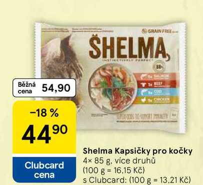 Shelma Kapsičky pro kočky, 4x 85 g