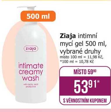Ziaja intimní mycí gel 500 ml, vybrané druhy 