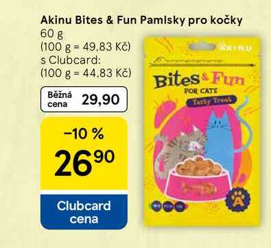 Akinu Bites & Fun Pamlsky pro kočky, 60 g