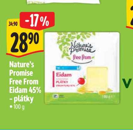Nature's Promise Free From Eidam 45% - plátky 100 g