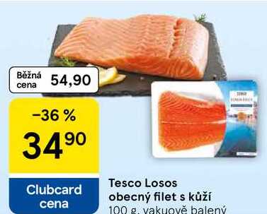 Tesco Losos obecný filet s kůží, 100 g