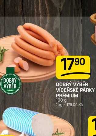 DOBRÝ VÝBĚR VÍDEŇSKÉ PÁRKY PRÉMIUM 100 g