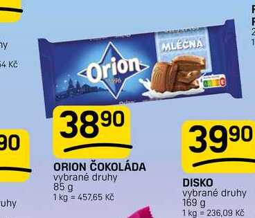 ORION ČOKOLÁDA vybrané druhy 85g