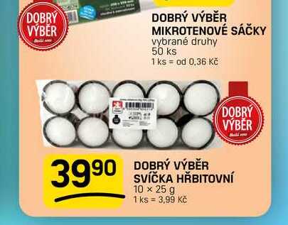 DOBRÝ VÝBĚR SVÍČKA HŘBITOVNÍ 10 x 25 g