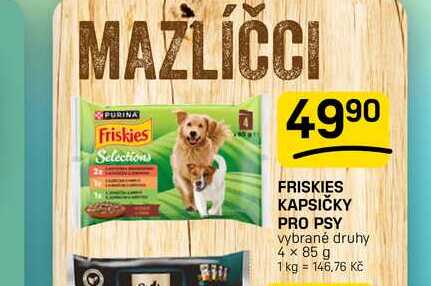 FRISKIES KAPSIČKY PRO PSY vybrané druhy 4 x 85 g