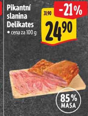 Pikantní slanina Delikates, cena za 100 g