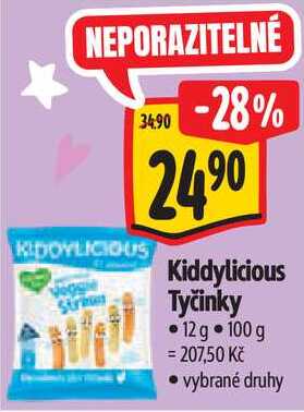 Kiddylicious Tyčinky, 12 g 