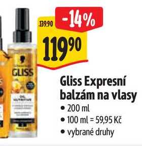 Gliss Expresní balzám na vlasy, 200 ml  