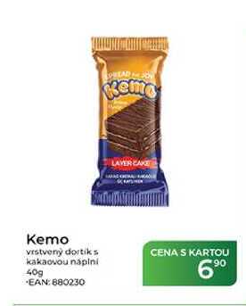 Kemo vrstvený dortiks kakaovou náplni 40g