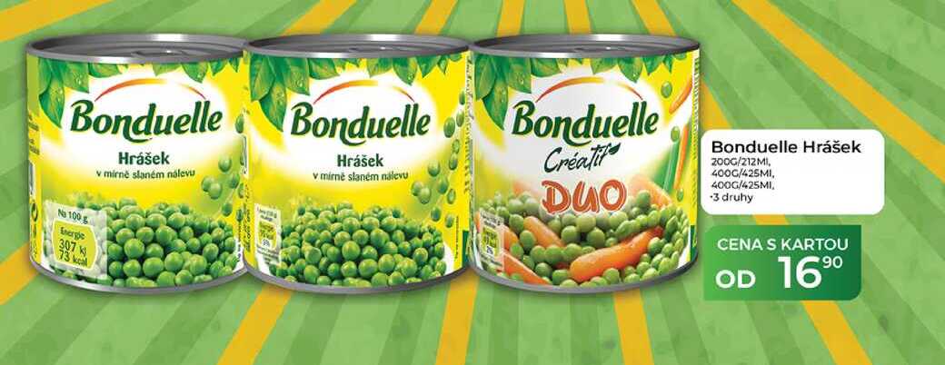 Bonduelle Hrášek 200G/212MI, 400G/425MI, 400G/425Ml