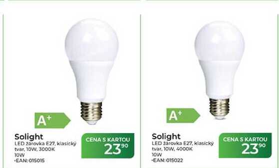 Solight LED žárovka E27, klasický tvar, 10W, 40OOK 10W