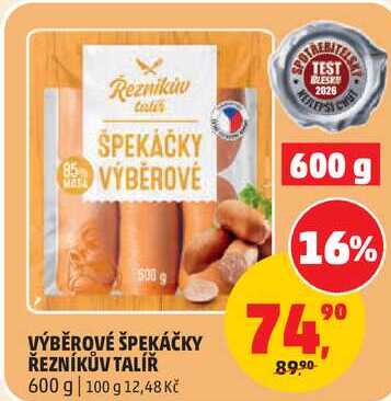 VÝBĚROVÉ ŠPEKÁČKY ŘEZNÍKŮV TALÍŘ, 600 g 