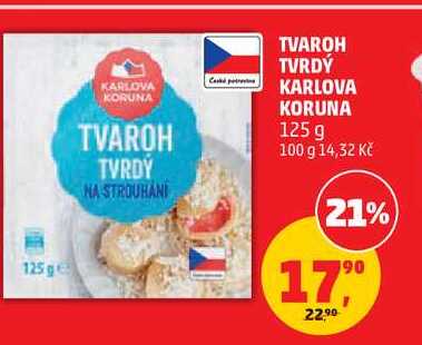 TVAROH TVRDÝ KARLOVA KORUNA, 125 g