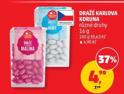 DRAŽÉ KARLOVA KORUNA různé druhy, 16 g