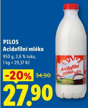 PILOS Acidofilní mléko, 950 g