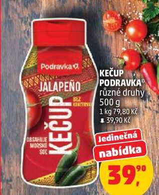 KEČUP PODRAVKA různé druhy, 500 g