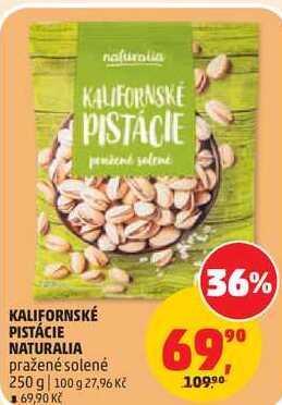 KALIFORNSKÉ PISTÁCIE NATURALIA pražené solené, 250 g
