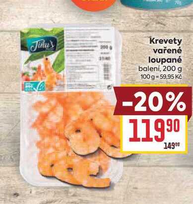 Krevety vařené loupané balení, 200 g