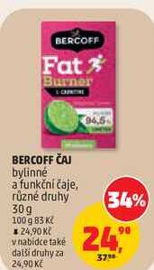 BERCOFF ČAJ bylinné a funkční čaje, různé druhy, 30 g