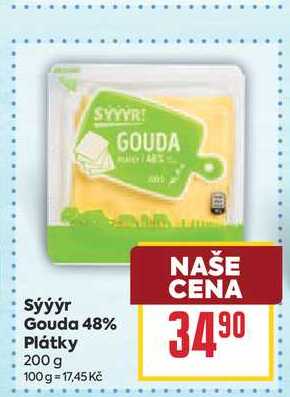 Sýýýr Gouda 48% Plátky 200 g