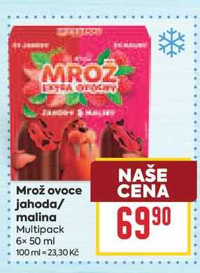 Mrož ovoce jahoda/ malina Multipack 6x 50 ml