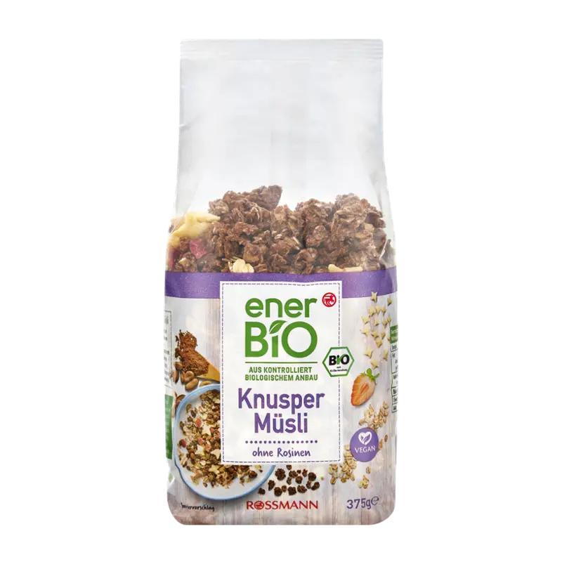 enerBiO Křupavé müsli s jahodami a čoko křupinkami, 375 g