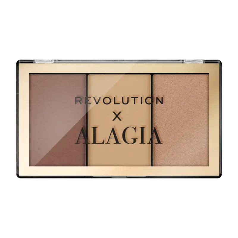 Makeup Revolution Konturovací paletka Face Like Alagia Highlight & Bronze, 1 ks